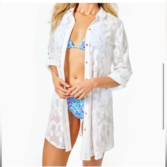 Lilly Pulitzer Natalie Shirtdress Cover-Up - Picture 2 of 6